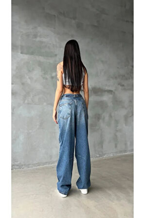 Kemer Toka Detay Baggy Jean