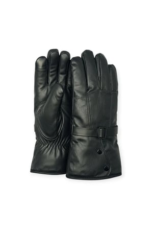L-XL İçi Kürklü Motosiklet Günlük Kullanım Kışlık Eldiveni - Şık Tokalı Stil