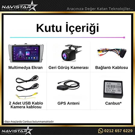 Toyota Avensis 2008-2015 Model 2+32GB Android 13 Kablosuz Carplay Navigasyon Multimedya Sistemi 