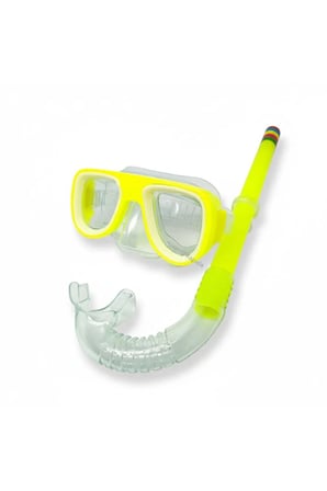Çocuk Şnorkel Maske Küçük Model 2'li Set Maske Şnorkel Deniz Havuz Dalış Maskesi