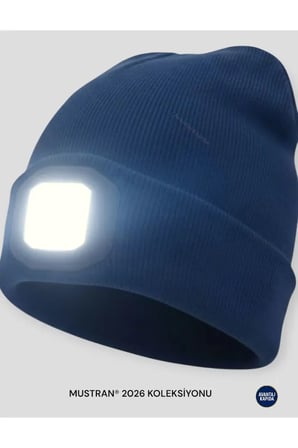 Şarjlı USB Led Bere Seti +Tactical Eldiveni Motorcu Koşucu Usta Kafa Bandı Hediyeli Type-C