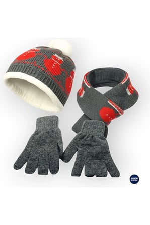 İçi Kürklü 4-8 Yaş Çocuk Bere Eldiven Atkı 3lü Set Kulakçıklı Örgü Polar Kışlık Sıcak
