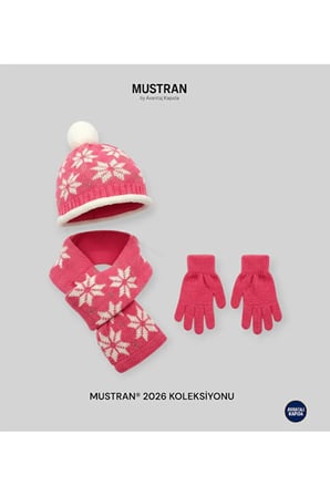 İçi Kürklü 4-8 Yaş Çocuk Bere Eldiven Atkı 3lü Set Kulakçıklı Örgü Polar Kışlık Sıcak