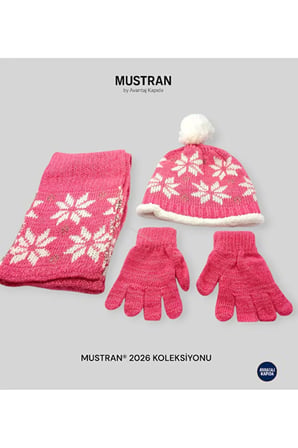 İçi Kürklü 4-8 Yaş Çocuk Bere Eldiven Atkı 3lü Set Kulakçıklı Örgü Polar Kışlık Sıcak