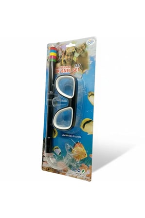 Maske-Şnorkel-Kulak Tıkacı Çocuk 3'lü Set Orjinal Kutulu 3-6 Yaş