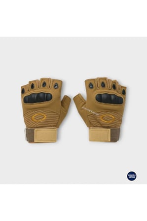 Taktik Korumalı Motosiklet Bisiklet Outdoor Eldiveni | Yarım Parmak Egzersiz Model Çöl