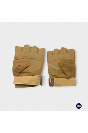Taktik Korumalı Motosiklet Bisiklet Outdoor Eldiveni | Yarım Parmak Egzersiz Model Çöl