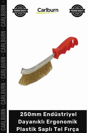 Özel Üretim Pirinç Yuvarlak Kesitli 250mm Endüstriyel Dayanıklı Ergonomik Plastik Saplı Tel Fırça