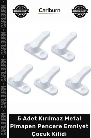 Özel Üretim Beyaz Pvc Güvenlik Mandalı 5 Adet Kırılmaz Metal Pimapen Pencere Emniyet Çocuk Kilidi