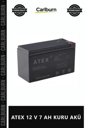 Özel Üretim Yüksek Performanslı Uzun Ömürlü Dayanıklı VRLA Bakımsız Tip ATEX 12 V 7 AH KURU AKÜ
