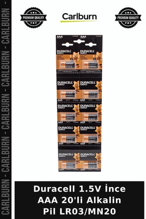 Özel Üretim Güç Kaynağı Elektronik Duracell 1.5V İnce AAA 20'li Alkalin Pil LR03/MN20
