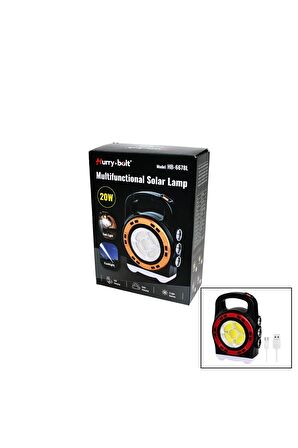 3IN1 20W SOLAR - USB ŞARJLI EL FENERİ - POWERBANK EL ÇANTASI MODELİ (4434)