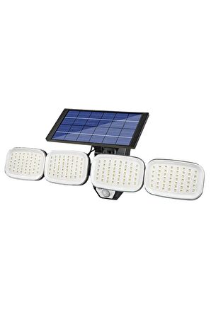 Pm-8048 6 Volt -3 Watt Solar Panelli 4 Başlı Hareket Sensörlü 200 Smd Ledli Lamba