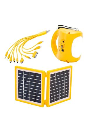Axe Tools Sarı Renk Radyolu Solar Çift Panelli Beyaz Led Lambalı Işıldak Kpf55412129