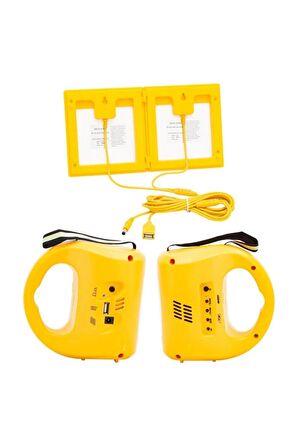 Axe Tools Sarı Renk Radyolu Solar Çift Panelli Beyaz Led Lambalı Işıldak Kpf55412129