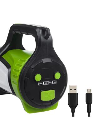 Js-881b Şarjlı Ledli Uzun Menzilli Kamp Tipi Çok Fonksiyonlu Işıldak Fener ( )