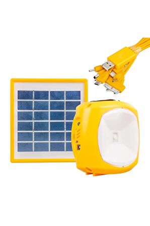 Pm-33399 Tek Panelli Şarjlı Solar Işıldak Aydınlatma Seti ( Lisinya )
