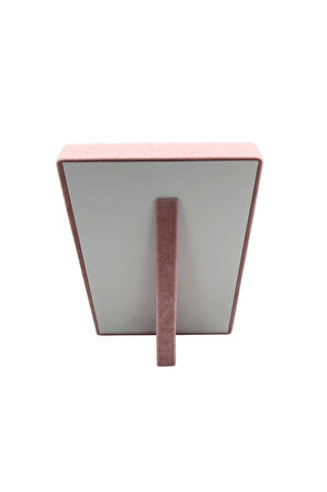 Yerli Üretim Küçük Boy Süet Kumaş Pembe Renk 24/17,5 Cm Ayaklı Batırmalı Yüzük Küpe Tablası