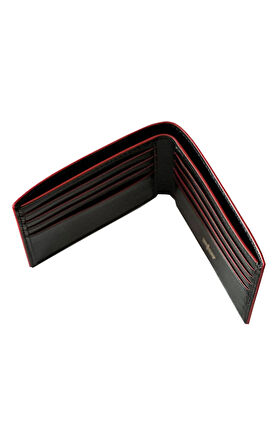 Maxfold Kırmızı Kenarlı Deri Cüzdan