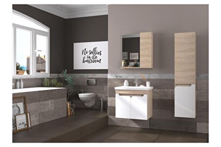 Biani Ayda 65 cm Banyo Dolabı Poplar