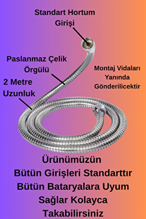 5 Yıl Garantili Banyo Duş Hortumu Ve Banyo Duş Başlığı Seti Duş Telefonu Duş Seti 1.kalite