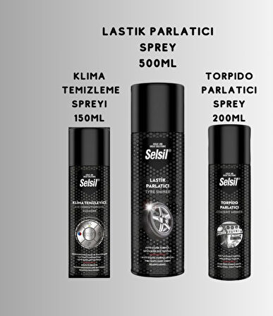 Oto Bakım Temizlik Seti Lastik Parlatıcı Uyumlu Torpido Parlatıcı Klima Temizleme Araç TemizlemeSeti