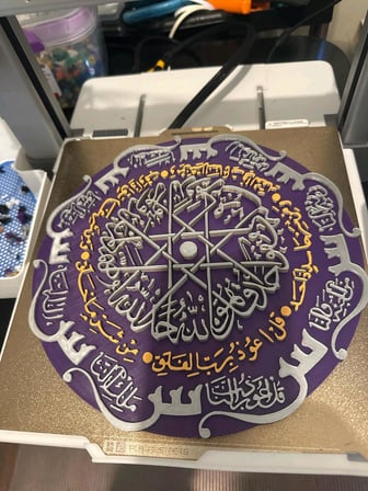 3D Katmanlı İslami Duvar Tablosu - İhlas, Felak, Nas ve Âyetü’l-Kürsî Hat Sanatı (