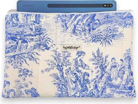 Ayza Stüdyo 13-14 Inç Macbook Uyumlu Kapitone Tablet & Laptop Kılıfı - Eski Zamanlar Mavi (34X25 Cm)