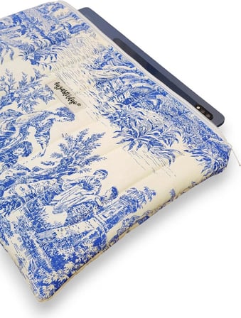 Ayza Stüdyo 13-14 Inç Macbook Uyumlu Kapitone Tablet & Laptop Kılıfı - Eski Zamanlar Mavi (34X25 Cm)