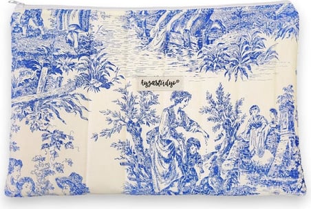 Ayza Stüdyo 13-14 Inç Macbook Uyumlu Kapitone Tablet & Laptop Kılıfı - Eski Zamanlar Mavi (34X25 Cm)