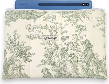 Ayza Stüdyo 13-14 Inç Macbook Uyumlu Kapitone Tablet & Laptop Kılıfı - Eski Zamanlar Yeşil (34X25 Cm)