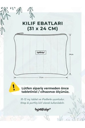İpad 10.2/10.9/11/12 Inç Air/Pro Samsung Uyumlu Kapitone Tablet Kılıfı - Eski Zamanlar Yeşil 31x24CM