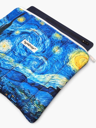 Yıldızlı Gece Starry Night Van Gogh Tablet Çantası, 10-12 Inç Uyumlu Pofuduk Ipad Çantası