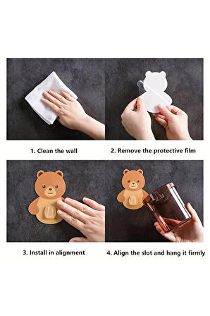 1 Adet Kozmetik Düzenleme Diş Fırçalık Ayı Figürlü