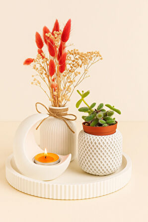 AY IŞIĞI MUMLUK | DEKORATİF 4 LÜ SET