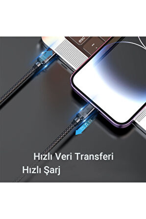 Huawei P Smart S Z 2021 Pro  Şarj Kablosu Type-C to Type-C 1.2M 100W Hızlı Şarj Data Az-LS38CC