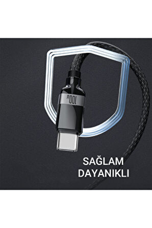 Huawei P Smart S Z 2021 Pro  Şarj Kablosu Type-C to Type-C 1.2M 100W Hızlı Şarj Data Az-LS38CC