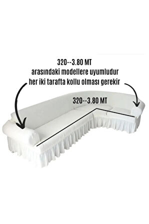Bürümcük kumaş, etekli L köşe koltuk örtüsü. 1 adet esnek, lastikli, süngerli L koltuk kılıfı