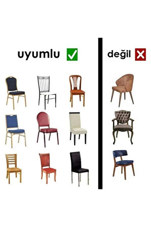 Bürümcük kumaş, esnek sandalye kılıfı. 6 adet lastikli, yıkanabilir, standart sandalye örtüsü.