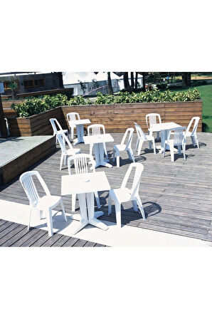 Favori Sandalye - Plastik Bahçe Balkon Sandalyesi -beyaz