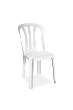 Buket Sandalye - Plastik Bahçe Balkon Sandalyesi - Beyaz