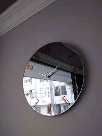GERÇEK AYNALI DEKORATİF DUVAR SAATİ 40CM