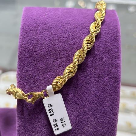 22 Ayar Altın Bileklik Halat Özel Tasarım 8.53gr 19 CM Kadın Hediye