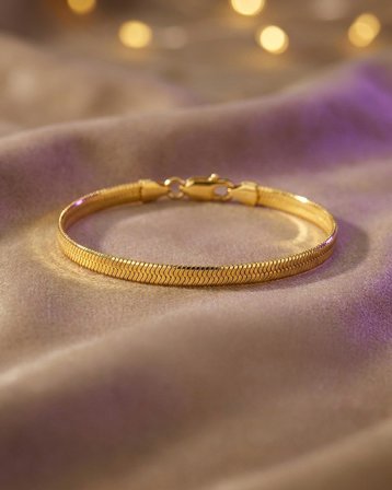 22 Ayar Altın Bileklik Balık Sırtı Modern Tasarım 7.23gr 19 CM Kadın Hediye