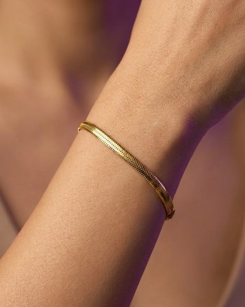 22 Ayar Altın Bileklik Balık Sırtı Modern Tasarım 7.23gr 19 CM Kadın Hediye