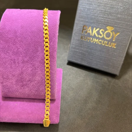 22 Ayar Altın Bileklik Paksoy İnce Tasarım 6.43gr 20cm Kadın Hediye