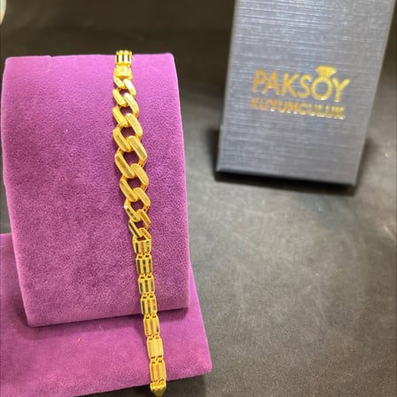 Paksoy 22 Ayar Altın Bileklik 11.19 gr 19 cm Taşsız Sarı