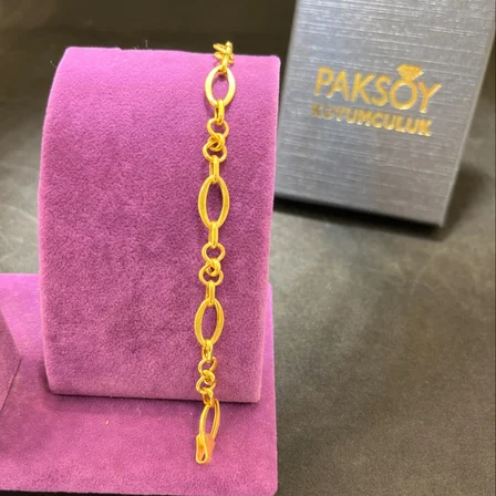 22 Ayar Altın Bileklik Süzme Model İnce Tasarım 5.30gr 18 cm Kadın Paksoy Hediye