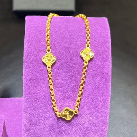 22 Ayar Altın Bileklik Paksoy Kuyumculuk Yonca Sıralı Özel Tasarım 5.45gr Kadın Hediye