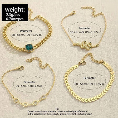 ZİRKON TAŞLI YILAN FİGÜRLÜ BUĞDAY ÇOKLU BİLEKLİK